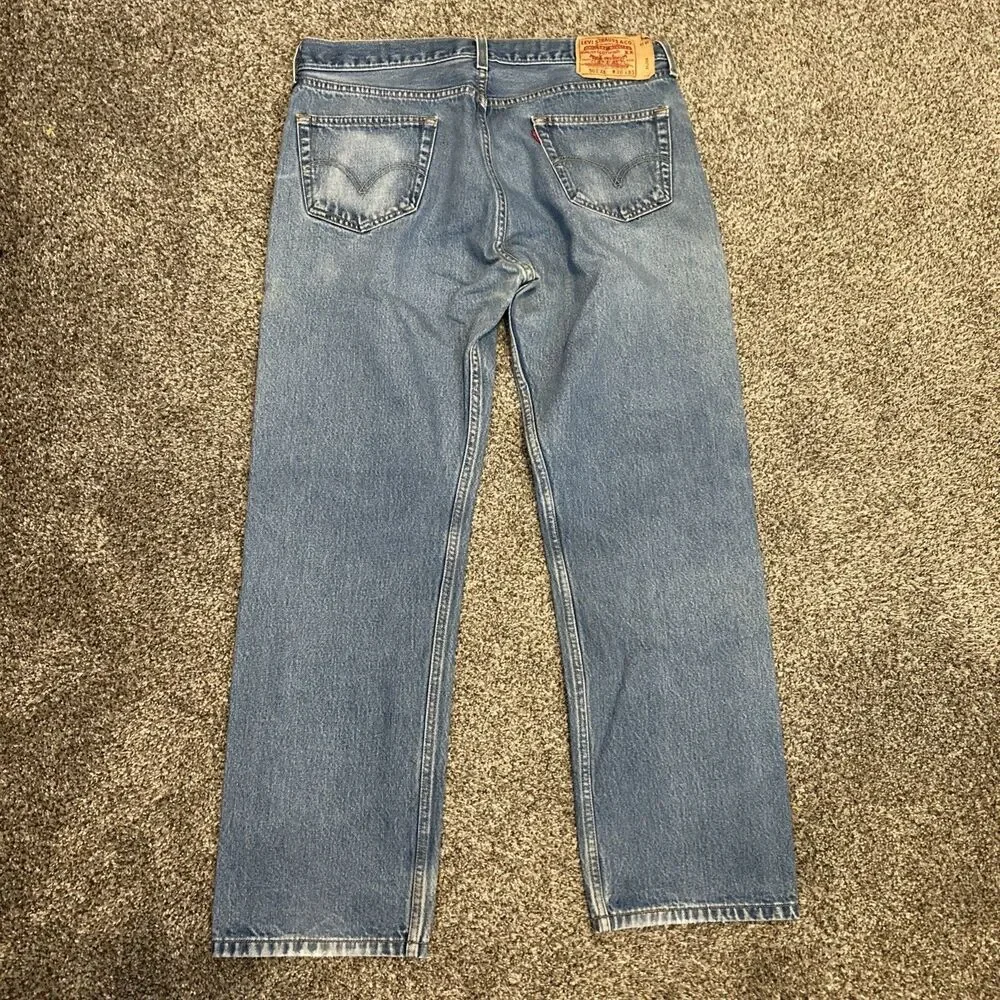 Vintage Y2k Levi's 501XX Button Fly Jeans 38x33 Light Wash Denim Baggy
